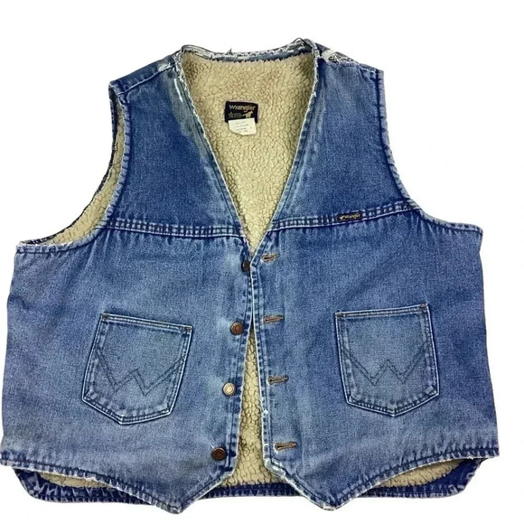 Vintage Wrangler denim Sherpa vest - Picture 1 of 7